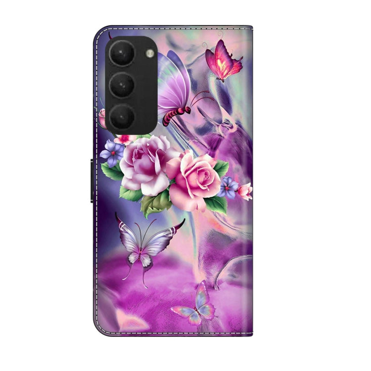 For Samsung Galaxy S23+ Crystal 3D Shockproof Protective Leather Phone Case(Butterfly)