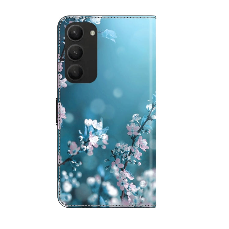 For Samsung Galaxy S23+ Crystal 3D Shockproof Protective Leather Phone Case(Plum Flower)