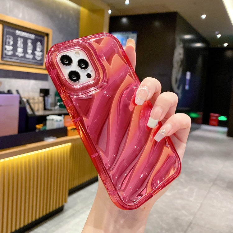 For iPhone 14 Plus Laser Sequin Waves TPU Phone Case(Red)
