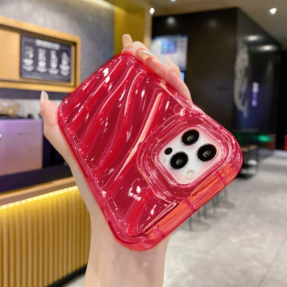 For iPhone 14 Pro Laser Sequin Waves TPU Phone Case(Red)