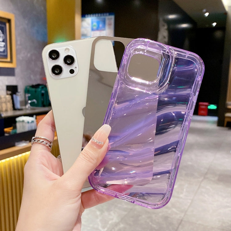 For iPhone 12 Laser Sequin Waves TPU Phone Case(Purple)