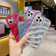 For iPhone 14 Pro Laser Sequin Waves TPU Phone Case(Red)
