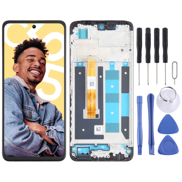 For Realme C55 OEM LCD Screen Digitizer Full Assembly with Frame