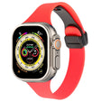 For Apple Watch Ultra 49mm Magnetic Buckle Slim Silicone Watch Band(Red) - Watch Bands by PMC TechLife | Online Shopping South Africa | PMC TechLife