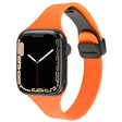 For Apple Watch 8 41mm Magnetic Buckle Slim Silicone Watch Band(Orange) - Watch Bands by PMC TechLife | Online Shopping South Africa | PMC TechLife