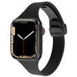 For Apple Watch 8 41mm Magnetic Buckle Slim Silicone Watch Band(Black) - Watch Bands by PMC TechLife | Online Shopping South Africa | PMC TechLife