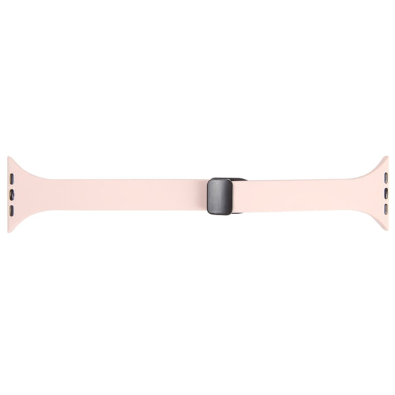 For Apple Watch 8 41mm Magnetic Buckle Slim Silicone Watch Band(Pink)