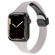 For Apple Watch 8 45mm  Magnetic Buckle Slim Silicone Watch Band(Rock Grey) - Watch Bands by PMC TechLife | Online Shopping South Africa | PMC TechLife