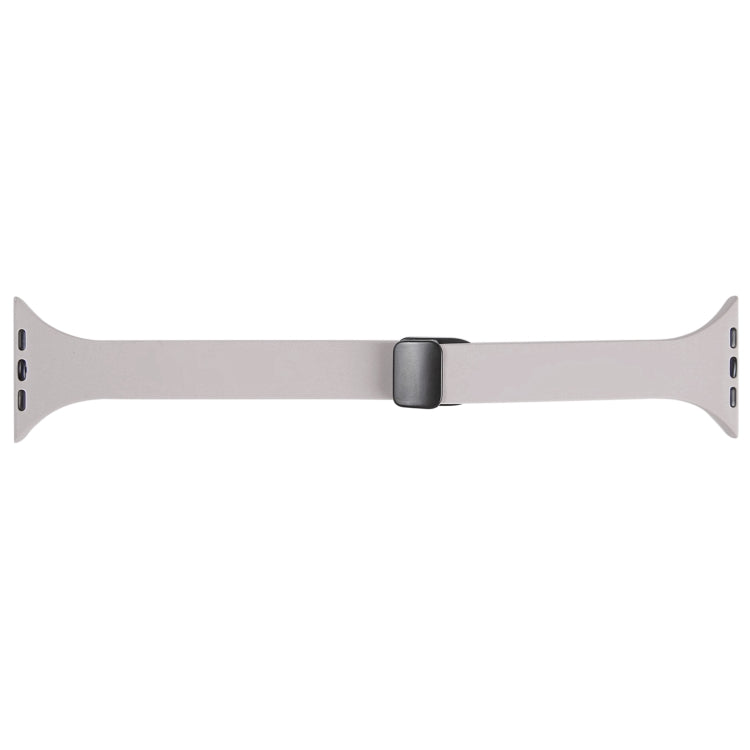 For Apple Watch 8 45mm  Magnetic Buckle Slim Silicone Watch Band(Rock Grey)