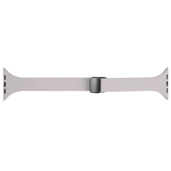 For Apple Watch 8 45mm  Magnetic Buckle Slim Silicone Watch Band(Rock Grey)