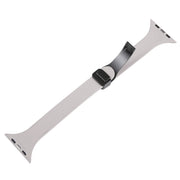 For Apple Watch 8 45mm  Magnetic Buckle Slim Silicone Watch Band(Rock Grey)