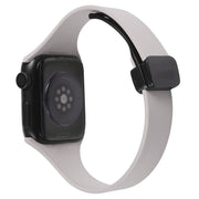 For Apple Watch 8 45mm  Magnetic Buckle Slim Silicone Watch Band(Rock Grey)