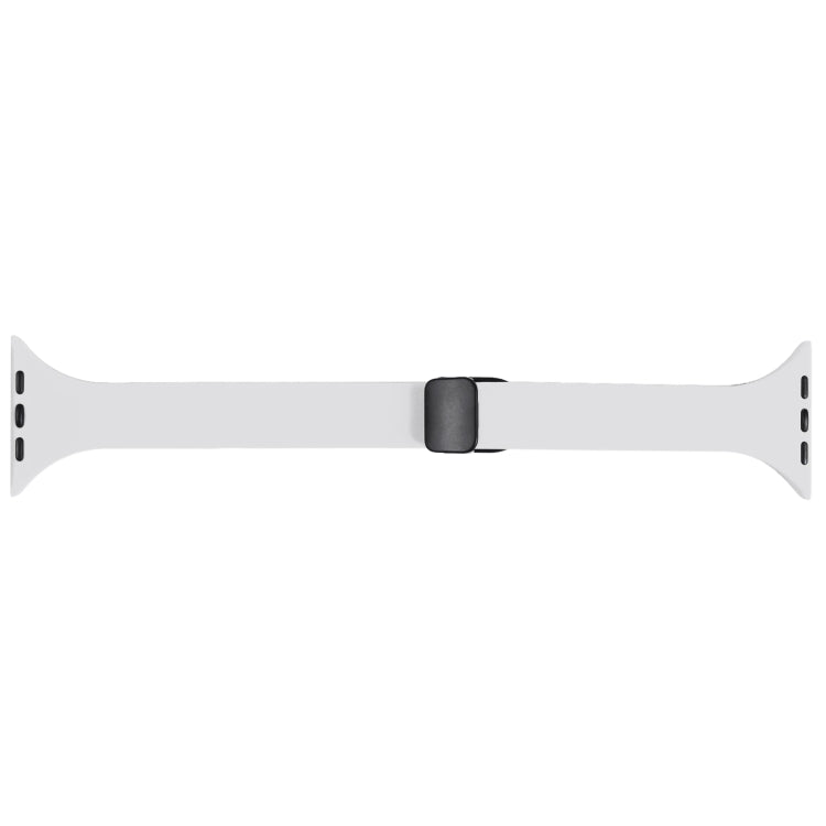 For Apple Watch 7 41mm Magnetic Buckle Slim Silicone Watch Band(White)