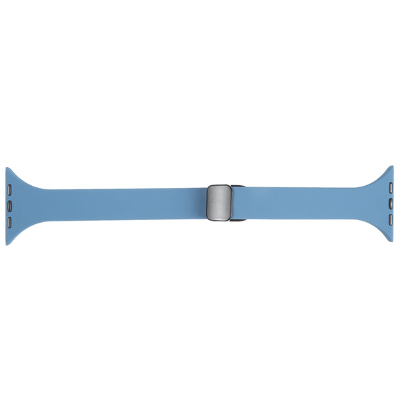For Apple Watch SE 40mm Magnetic Buckle Slim Silicone Watch Band(Blue)