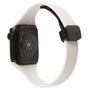 For Apple Watch SE 44mm Magnetic Buckle Slim Silicone Watch Band(Starlight)