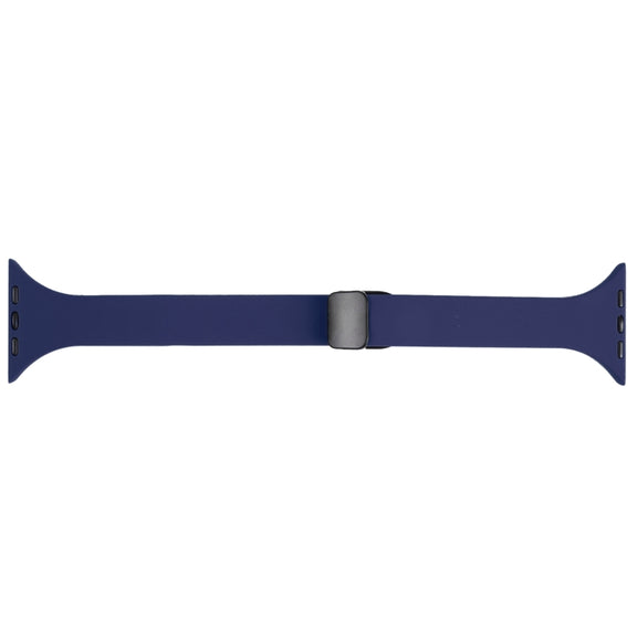 For Apple Watch 5 40mm Magnetic Buckle Slim Silicone Watch Band(Midnight Blue)