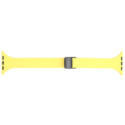 For Apple Watch 4 44mm Magnetic Buckle Slim Silicone Watch Band(Light Yellow)