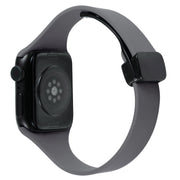For Apple Watch 4 40mm Magnetic Buckle Slim Silicone Watch Band(Starry Grey)