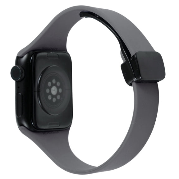 For Apple Watch 4 40mm Magnetic Buckle Slim Silicone Watch Band(Starry Grey)