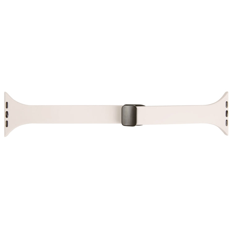 For Apple Watch 3 38mm Magnetic Buckle Slim Silicone Watch Band(Starlight)