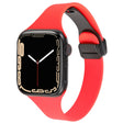 For Apple Watch 3 42mm Magnetic Buckle Slim Silicone Watch Band(Red) - Watch Bands by PMC TechLife | Online Shopping South Africa | PMC TechLife