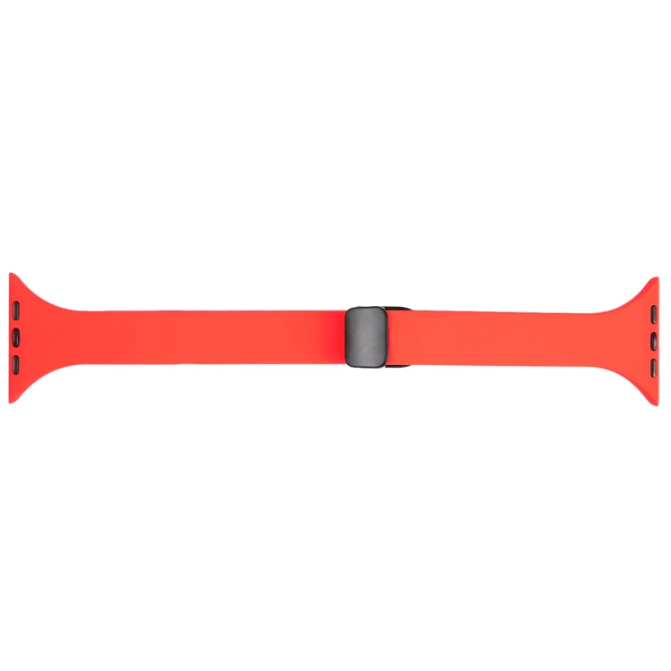 For Apple Watch 3 42mm Magnetic Buckle Slim Silicone Watch Band(Red)