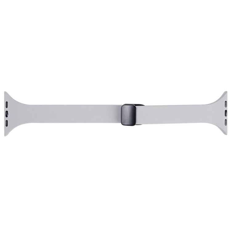 For Apple Watch 3 42mm Magnetic Buckle Slim Silicone Watch Band(Light Grey)
