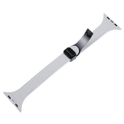 For Apple Watch 3 42mm Magnetic Buckle Slim Silicone Watch Band(Light Grey)