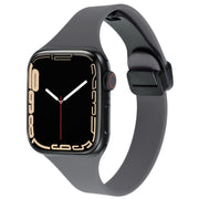 For Apple Watch 2 42mm Magnetic Buckle Slim Silicone Watch Band(Starry Grey)