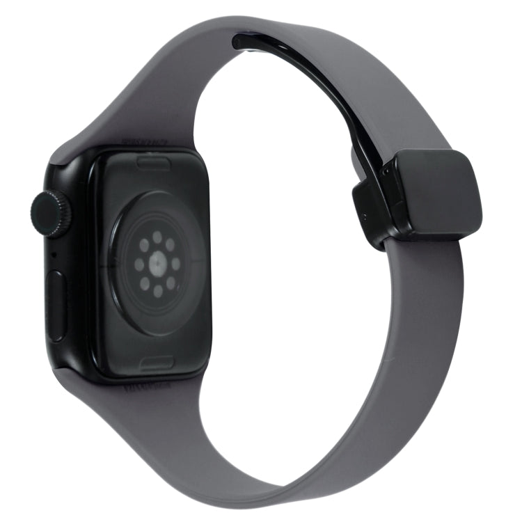 For Apple Watch 2 42mm Magnetic Buckle Slim Silicone Watch Band(Starry Grey)