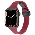 For Apple Watch 2 42mm Magnetic Buckle Slim Silicone Watch Band(Wine Red) - Watch Bands by PMC TechLife | Online Shopping South Africa | PMC TechLife