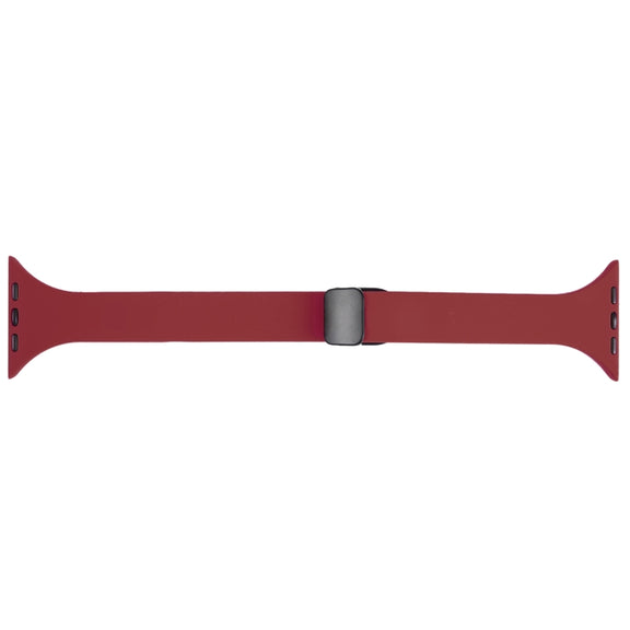 For Apple Watch 2 42mm Magnetic Buckle Slim Silicone Watch Band(Wine Red)