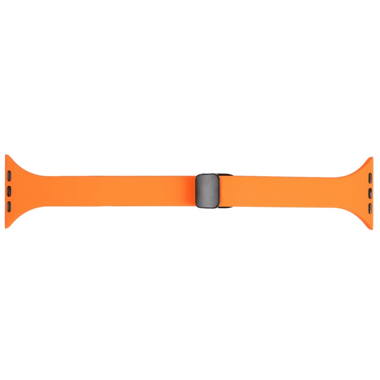 For Apple Watch 2 42mm Magnetic Buckle Slim Silicone Watch Band(Orange)
