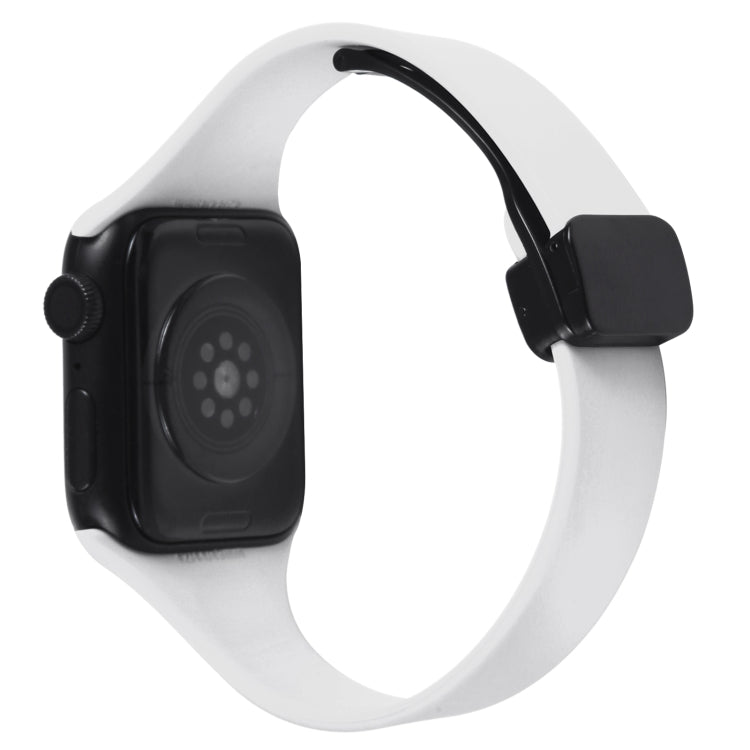 For Apple Watch 2 42mm Magnetic Buckle Slim Silicone Watch Band(White)