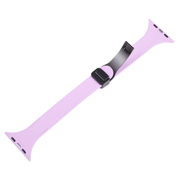 For Apple Watch 2 42mm Magnetic Buckle Slim Silicone Watch Band(Lavender)