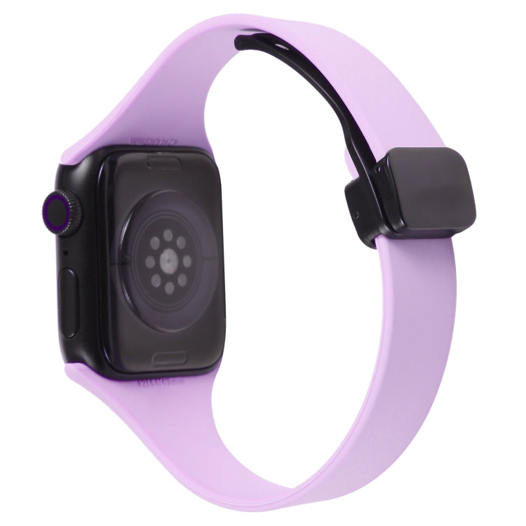 For Apple Watch 2 42mm Magnetic Buckle Slim Silicone Watch Band(Lavender)