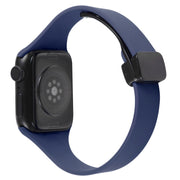 For Apple Watch 2 38mm Magnetic Buckle Slim Silicone Watch Band(Midnight Blue)