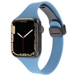 For Apple Watch 2 38mm Magnetic Buckle Slim Silicone Watch Band(Blue) - Watch Bands by PMC TechLife | Online Shopping South Africa | PMC TechLife