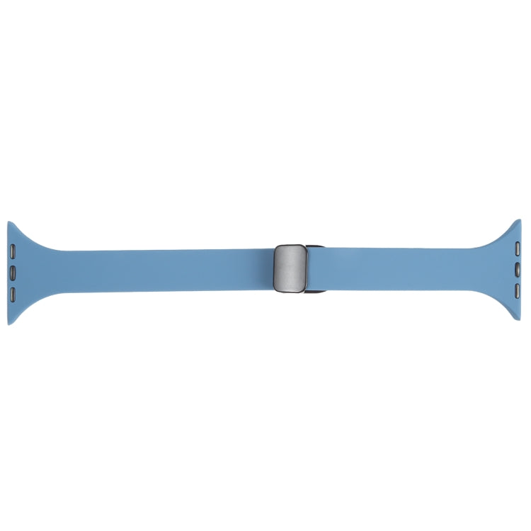 For Apple Watch 2 38mm Magnetic Buckle Slim Silicone Watch Band(Blue)