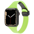 For Apple Watch 42mm Magnetic Buckle Slim Silicone Watch Band(Green) - Watch Bands by PMC TechLife | Online Shopping South Africa | PMC TechLife