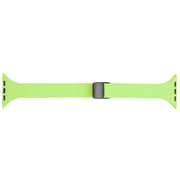 For Apple Watch 42mm Magnetic Buckle Slim Silicone Watch Band(Green)