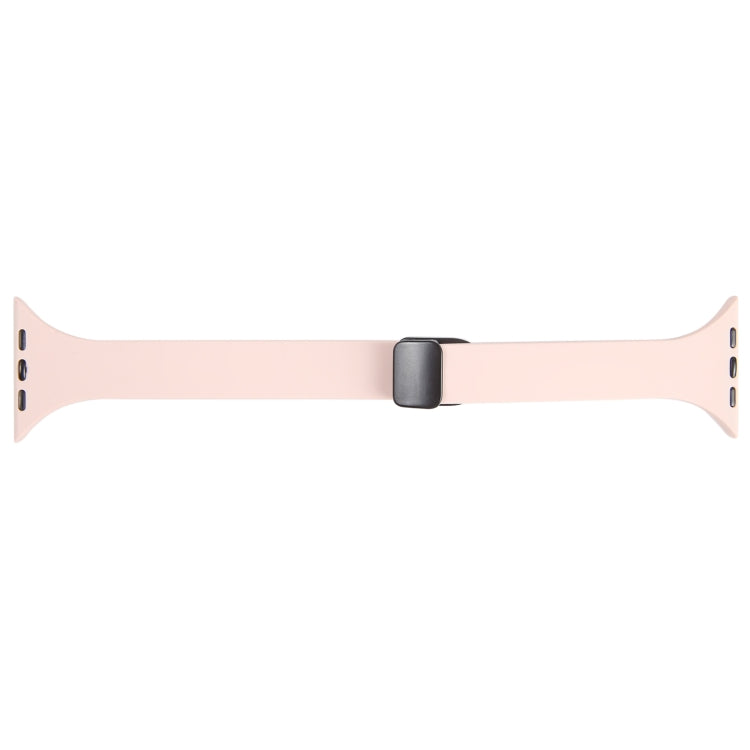 For Apple Watch 42mm Magnetic Buckle Slim Silicone Watch Band(Pink)