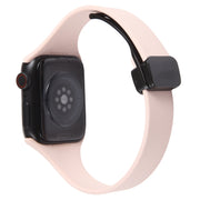 For Apple Watch 42mm Magnetic Buckle Slim Silicone Watch Band(Pink)