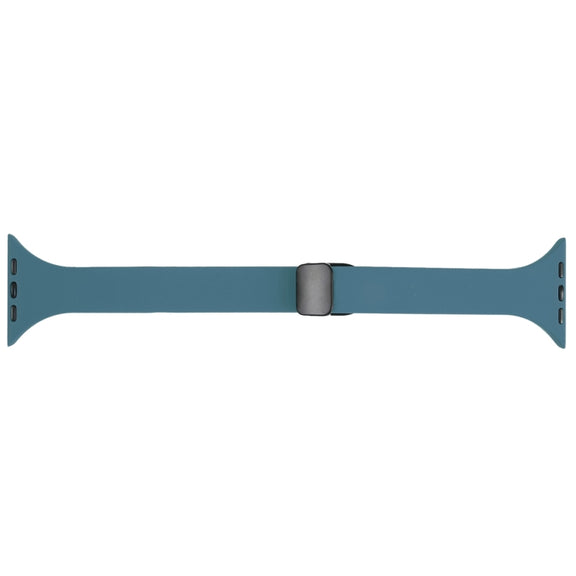 For Apple Watch 38mm Magnetic Buckle Slim Silicone Watch Band(Light Green)