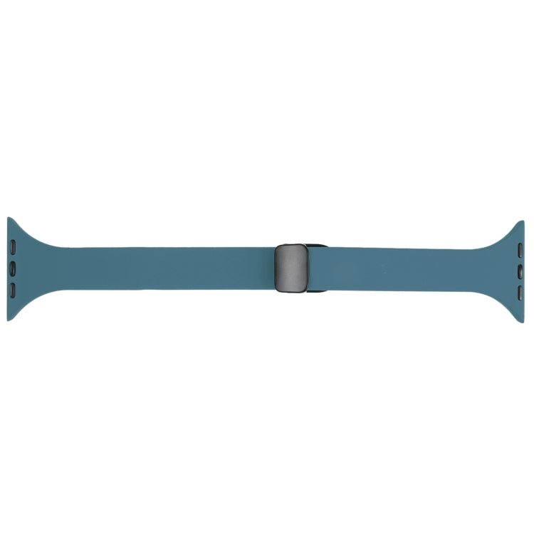 For Apple Watch 38mm Magnetic Buckle Slim Silicone Watch Band(Light Green)