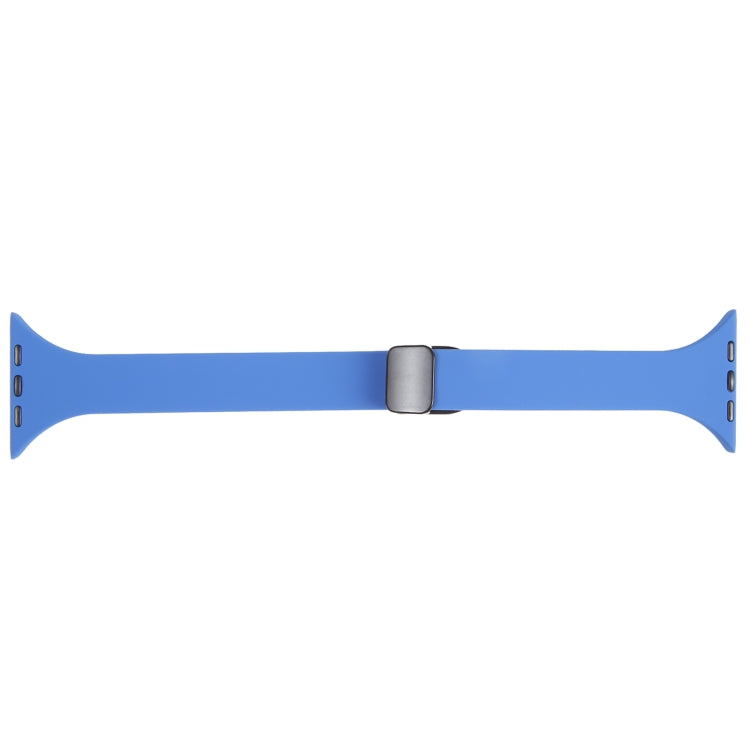 For Apple Watch 38mm Magnetic Buckle Slim Silicone Watch Band(Royal Blue)