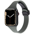 For Apple Watch 38mm Magnetic Buckle Slim Silicone Watch Band(Army Green) - Watch Bands by PMC TechLife | Online Shopping South Africa | PMC TechLife
