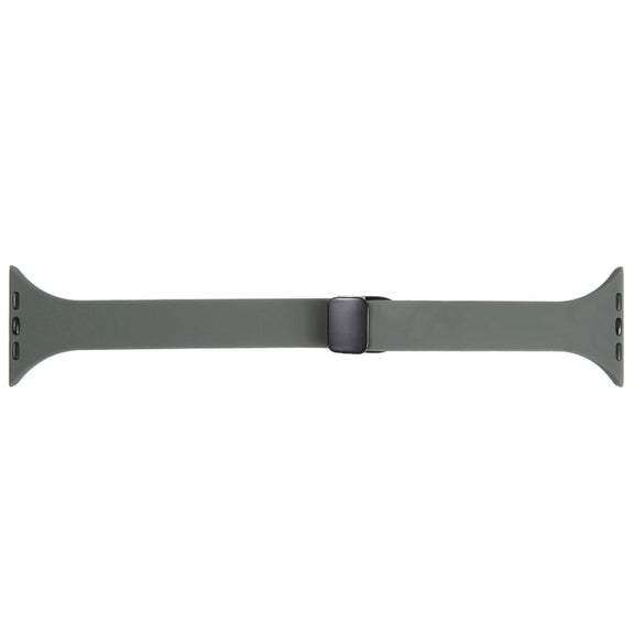 For Apple Watch 38mm Magnetic Buckle Slim Silicone Watch Band(Army Green)