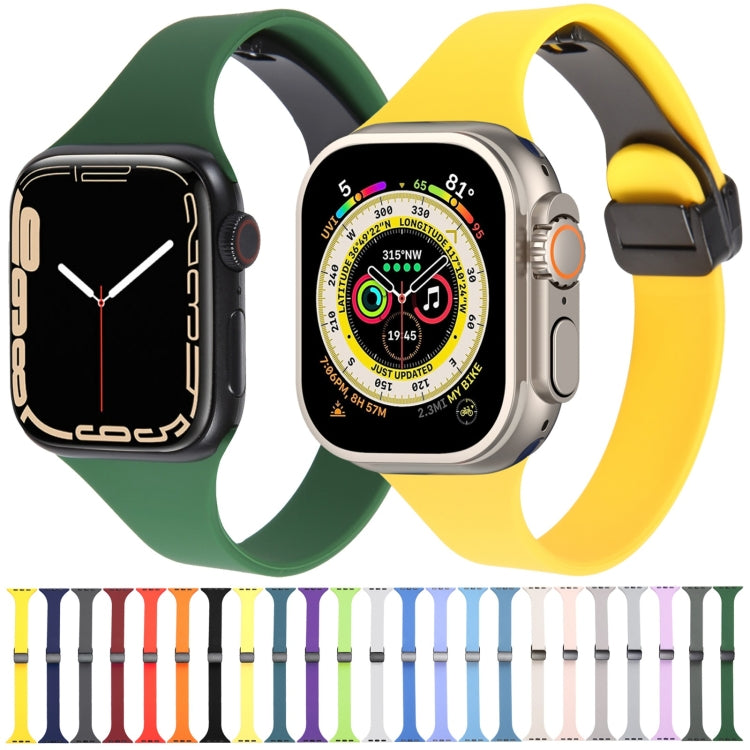 For Apple Watch 2 42mm Magnetic Buckle Slim Silicone Watch Band(Starry Grey)