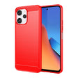 For Xiaomi Redmi 12 Carbon Fiber Brushed Texture TPU Phone Case(Red) - Xiaomi Cases by PMC TechLife | Online Shopping South Africa | PMC TechLife | Buy Now Pay Later Mobicred